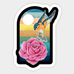 Bird and flower Sticker